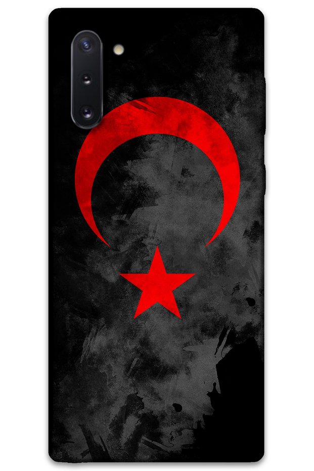 حافظة هاتف بنمط العلم التركي متوافقة مع هاتف Galaxy Note 10 + واقي شاشة - 5852