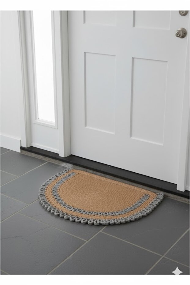 D Yarım Ay Kapı Önü Paspası Banyo Paspası Trikot Model - 1