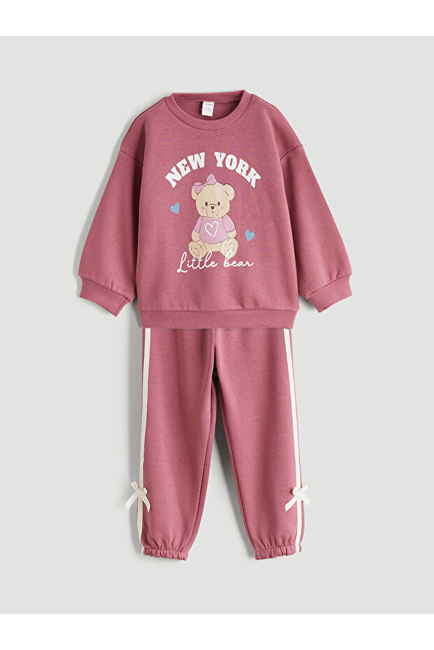 Printed Girls' Sweatshirt and Sweatpants
