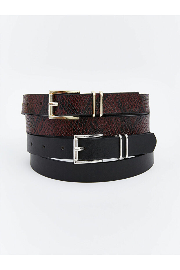 Leather Look Women's Belt 2-Pack (W5)