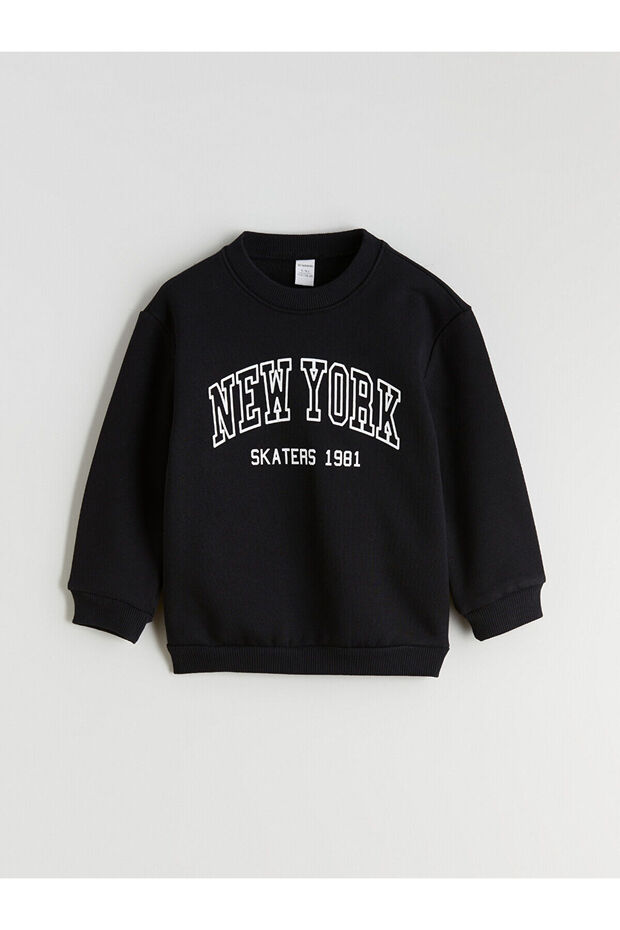Crew Neck New York Printed Boys' Sweatshirt