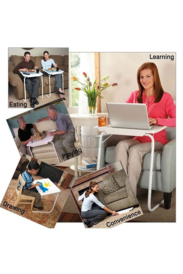 طاولة جانبية قابلة للطي من Table Mate II - ارتفاع قابل للتعديل، 40 × 50 سم - 1