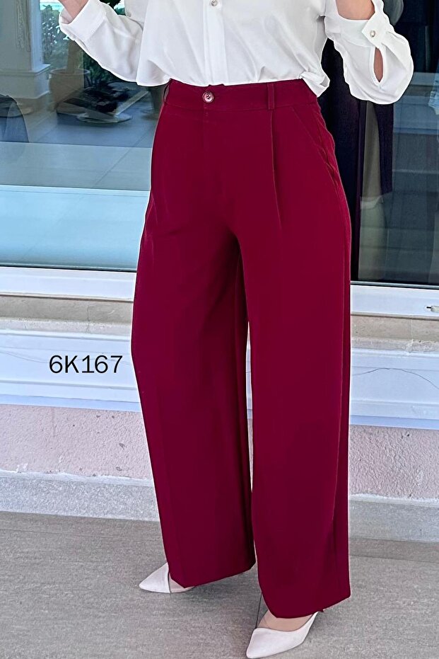 Pleated Double Crepe Casual Trousers 6K167
