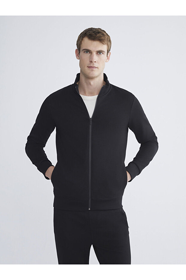 İzr New Season Stand Collar Long Sleeve Men's Zippered Sweatshirt