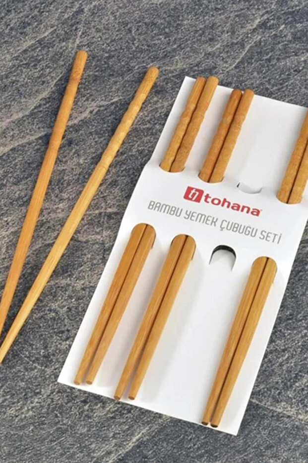 Bambu Dörtlü Yemek Çubuğu Seti - 1