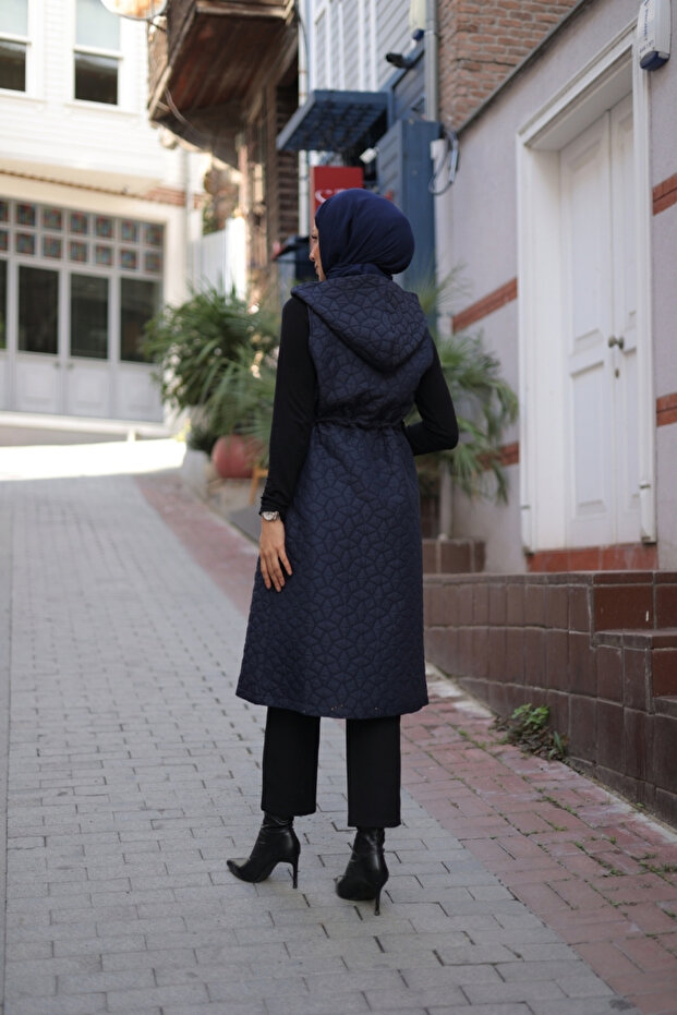 Şirin Kapüşonlu Kapitone Yelek - 7005 - 6