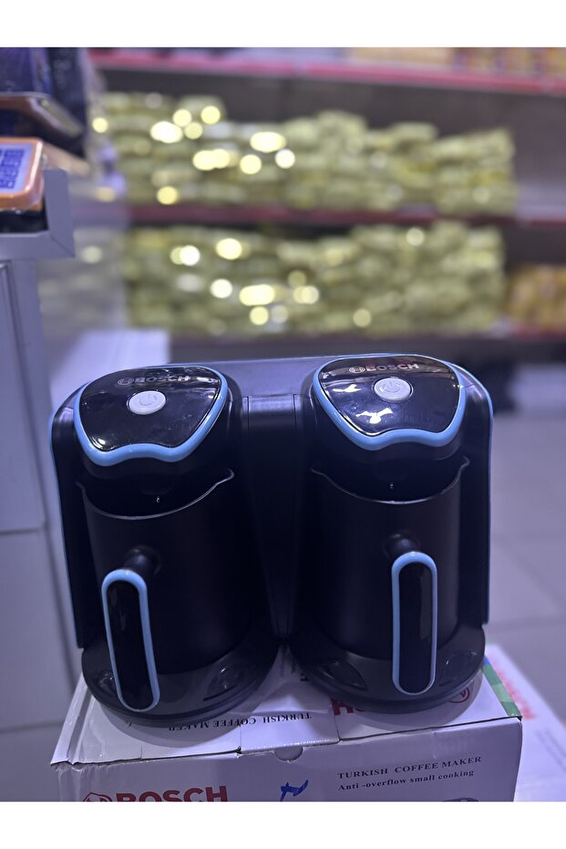 Çiftli kahve makinesi mavi renk - 2