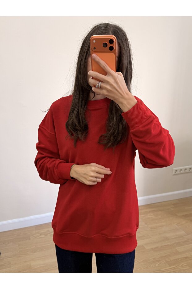 Basic Sweatshirt %100 Pamuk - 1