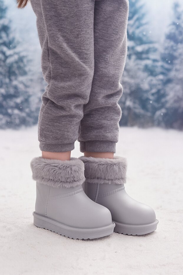 Waterproof Fur Lined Girls' Eva Rain Snow Boots