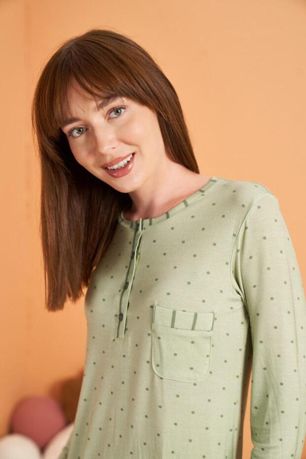 Kadın Yeşil Pijama Takımı 28076 - 2
