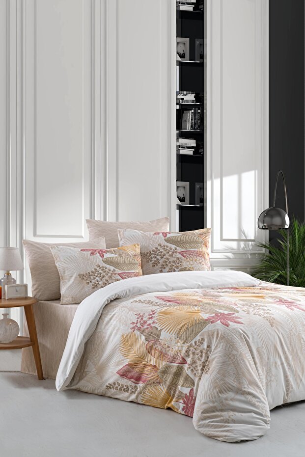 Single Ranforce 100% Cotton Elastic Sheet Duvet Cover Set for Children's Room Patterned 160X220 cm (57 Threads)