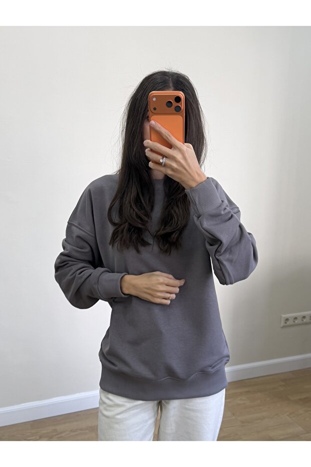Basic Sweatshirt %100 Pamuk - 1