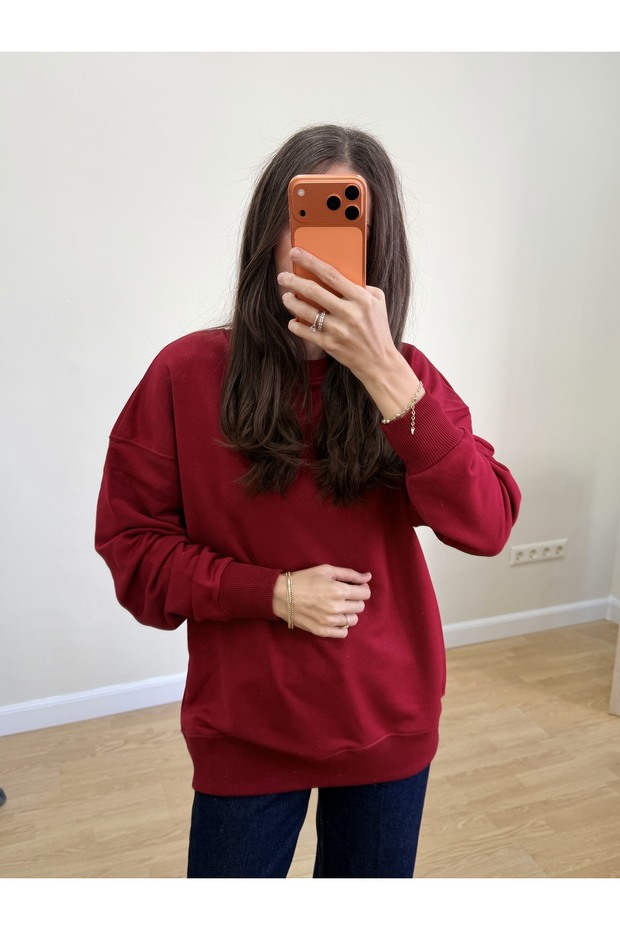 Basic Sweatshirt %100 Pamuk - 1