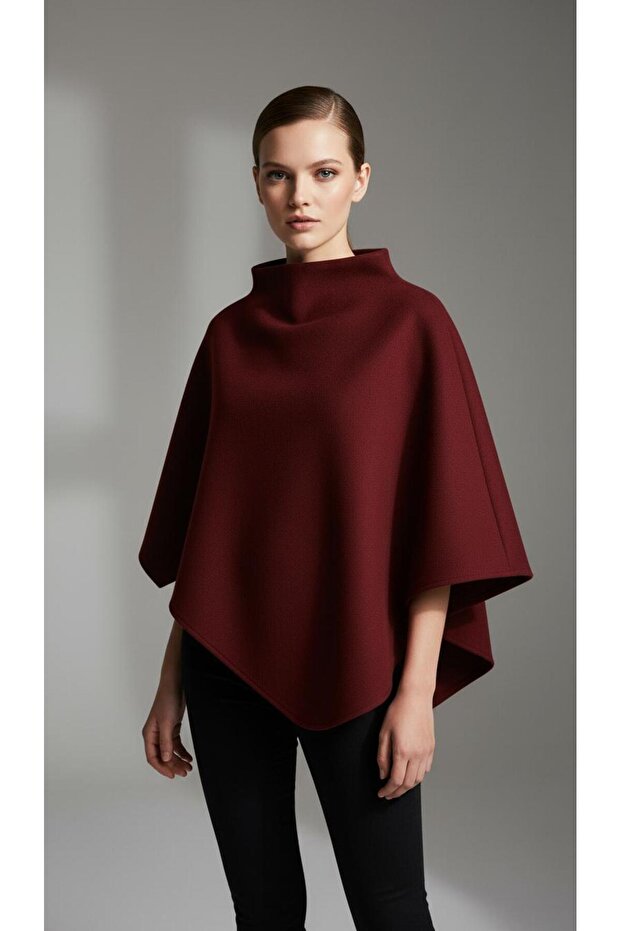 Seren Cape Cashmere Burgundy Cape