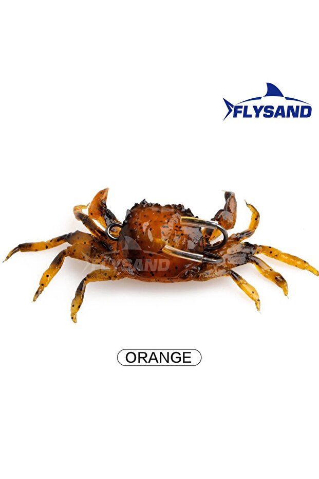 Crab - Orange FLYSAND Silicone Soft Bait Bionic Crab Artificial Lifelike Sharp Hook Fishing Lure Fre