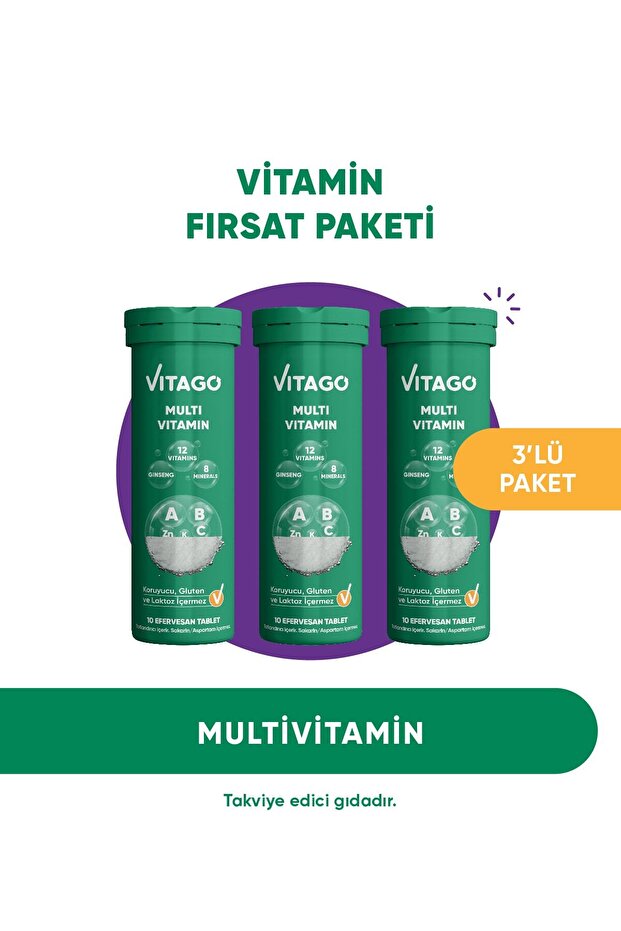 Multivitamin ( 3 ADET ) 10'lu Tablet - 1