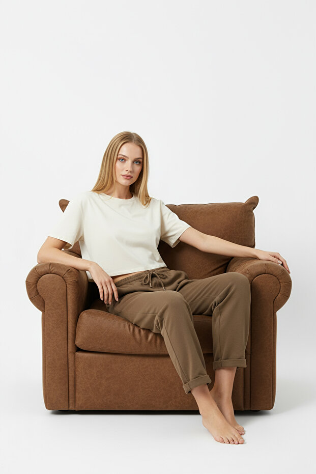 Duble Paça Eşofman Altı Kiremit 2629 - 4