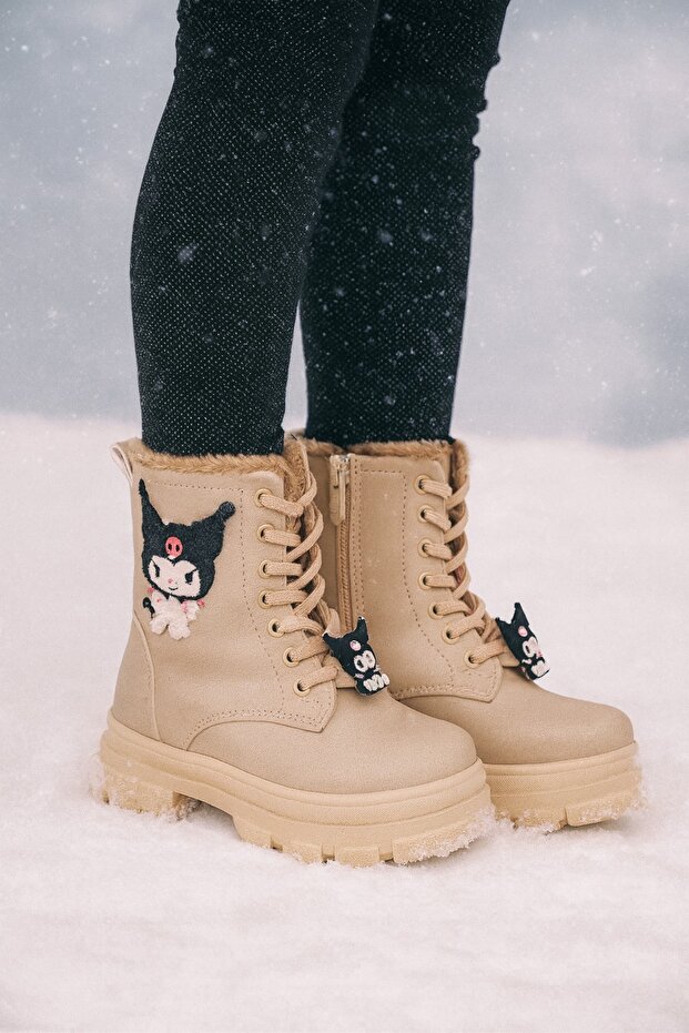 Kız Çocuk Figür Detaylı Fermuarlı Bot - 1