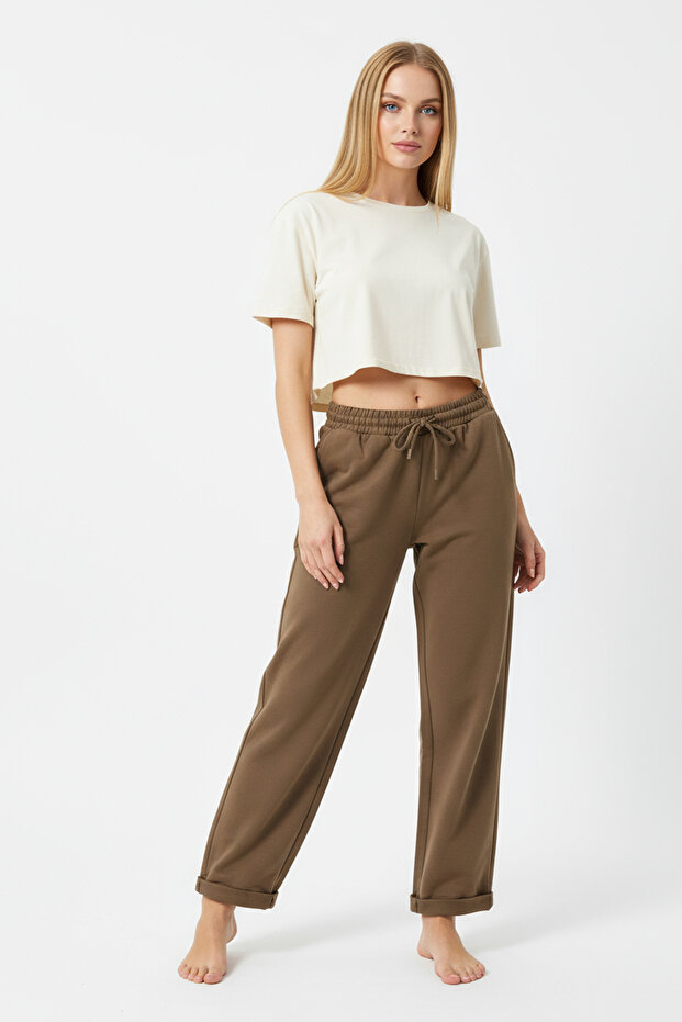 Duble Paça Eşofman Altı Kiremit 2629 - 1