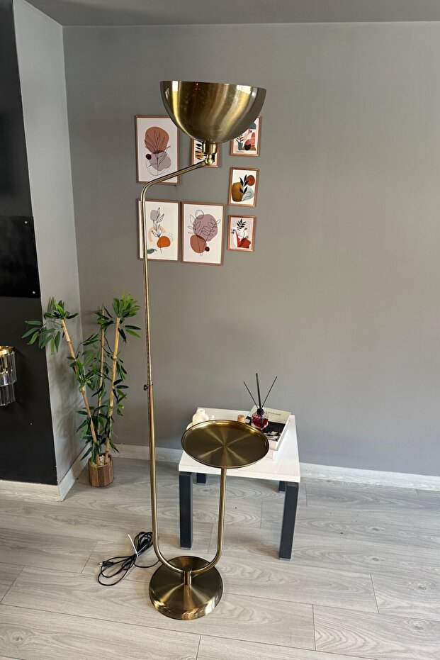 Dimmerli Işığı Ayarlanabilen Işığı Artırılıp Azaltılabilen Eskitme Hareketli Başlık Metal Lambader - 4