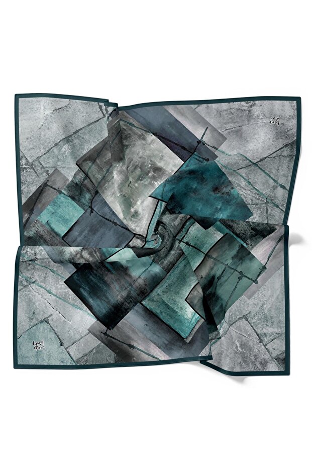 وشاح كلاسيكي بنمط باتيك سلكي مرصع بالكريستال اللامع - 1