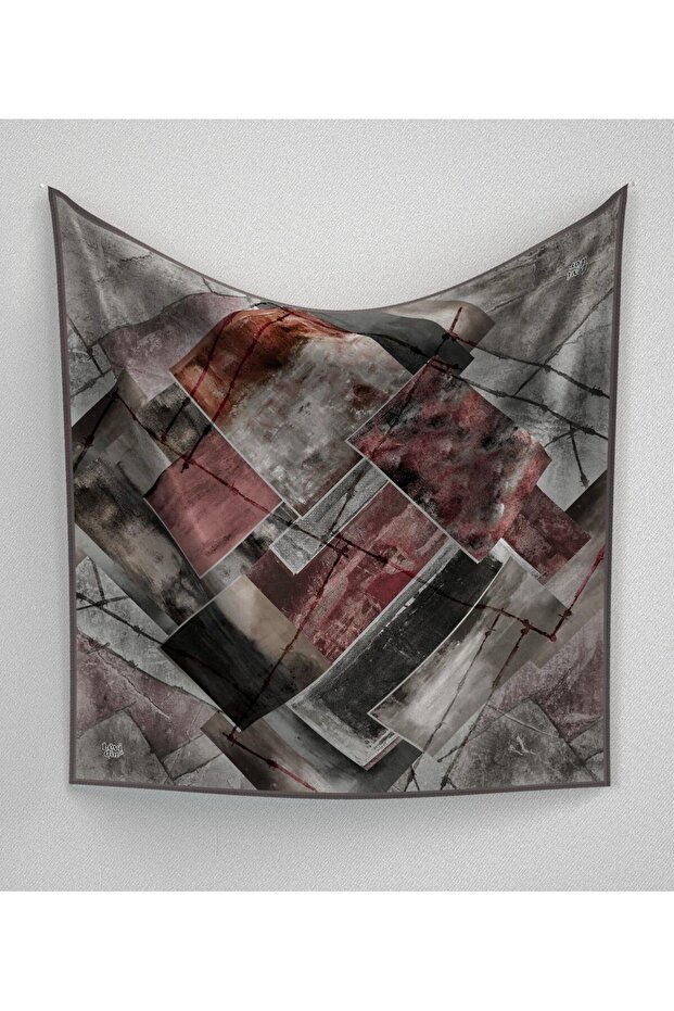 وشاح كلاسيكي بنمط باتيك سلكي مرصع بالكريستال اللامع - 2