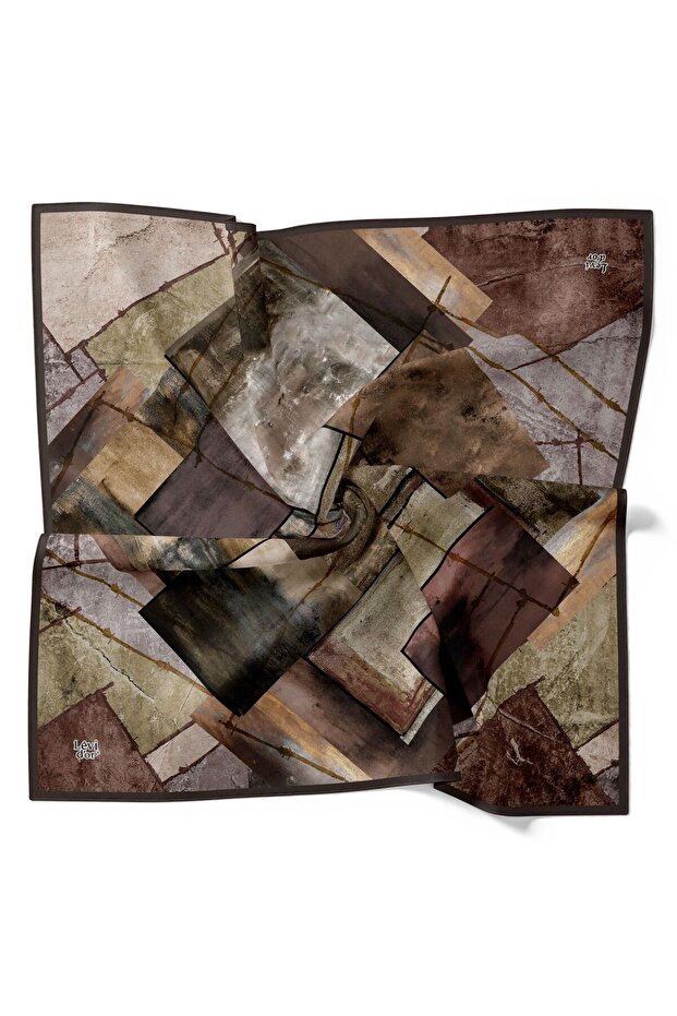 وشاح كلاسيكي بنمط باتيك سلكي مرصع بالكريستال اللامع - 1