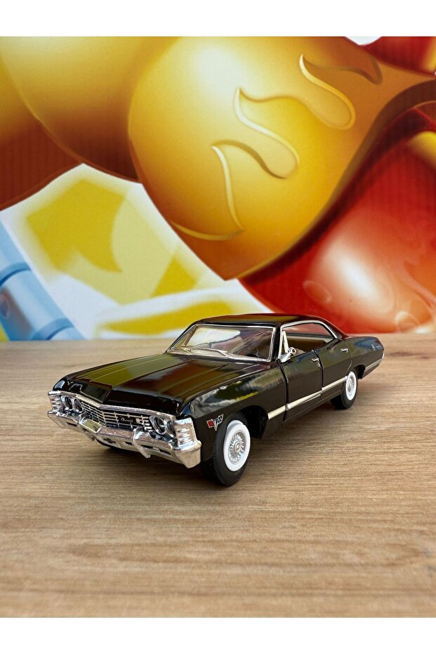 Pull Back 1967 Chevrolet Impala Black Diecast Model Car 1967 Chevy Impala Black Openable Doors
