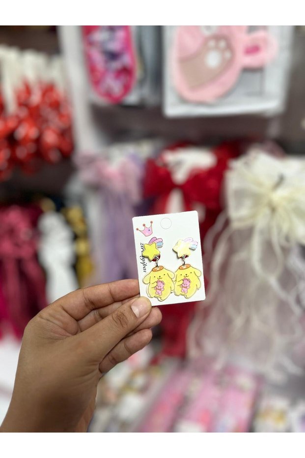 Children's Earrings with Characters Yellow