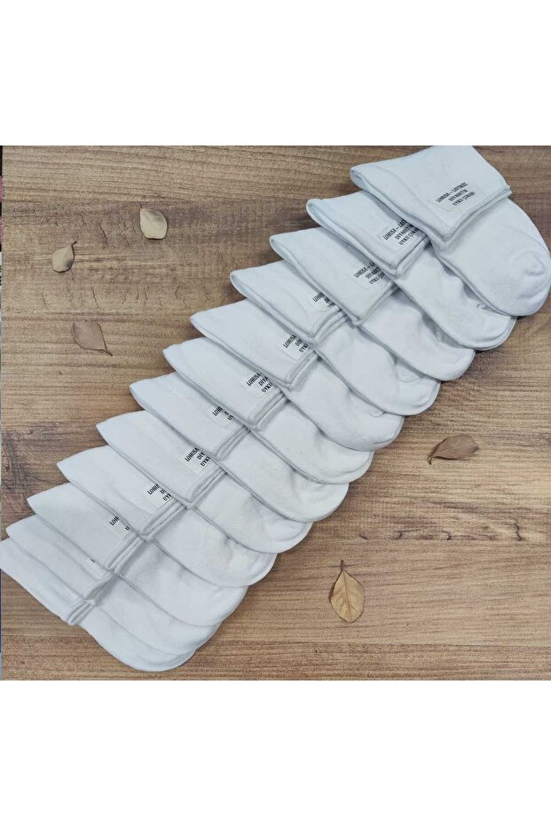 12 Pairs of Women's Non-Rubber Socks Seamless Comfortable Elastic Flat Cotton Mid-Calf Socks