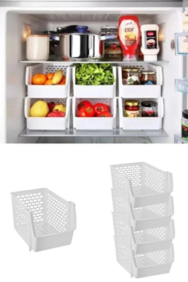 2 Pieces of Stackable Multi-Purpose Bathroom Under-Sink Organizer Large Size - White - 2