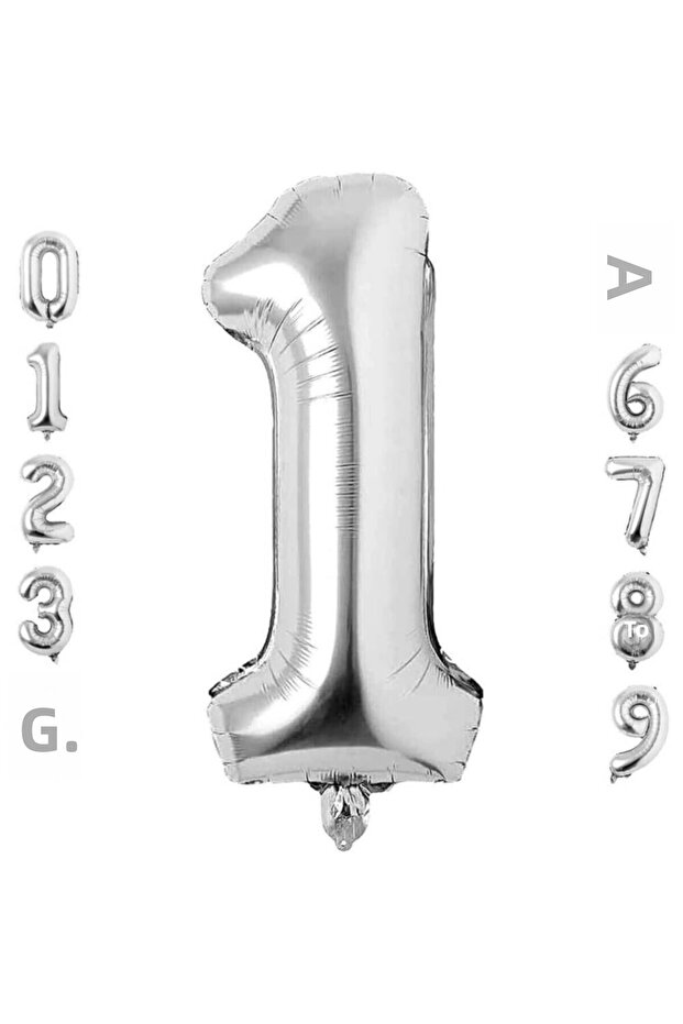 1 Number One Silver Foil Balloon 34" Inc 76 cm