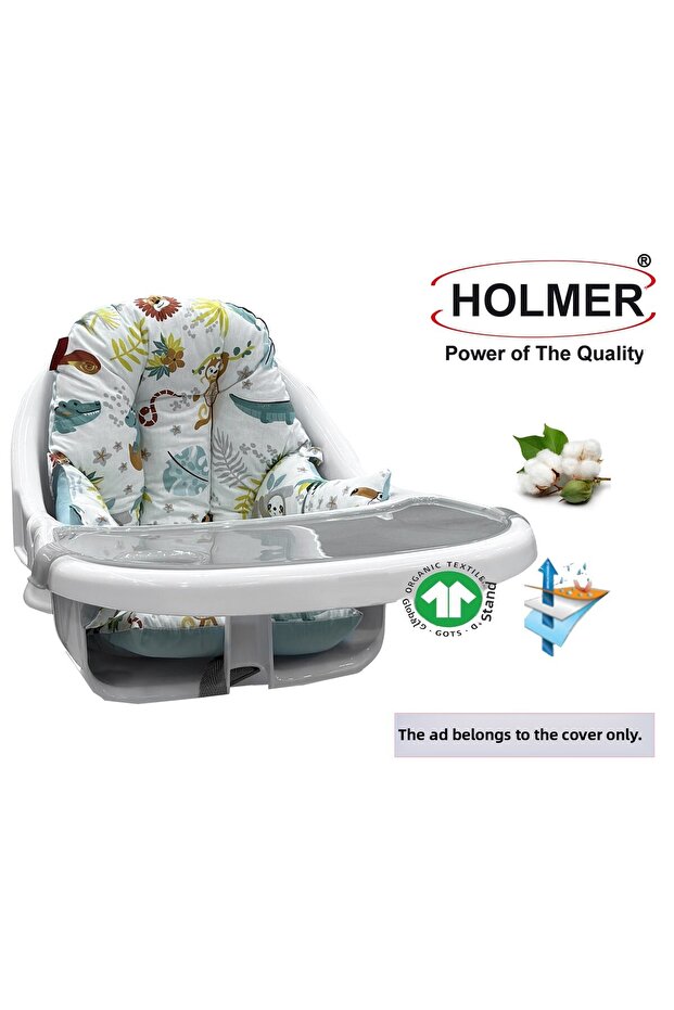 Stain-Resistant Organic High Chair Cushion & Cover Md-Turquoise