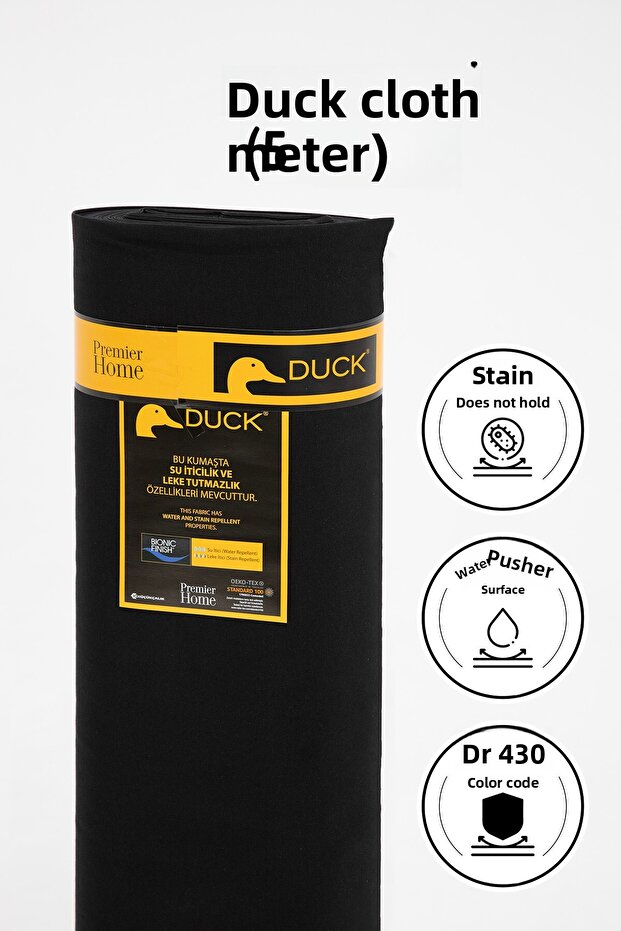 Premier Meter Duck Linen Fabric Water Repellent Cloth 5 Meters Dr430 - Black
