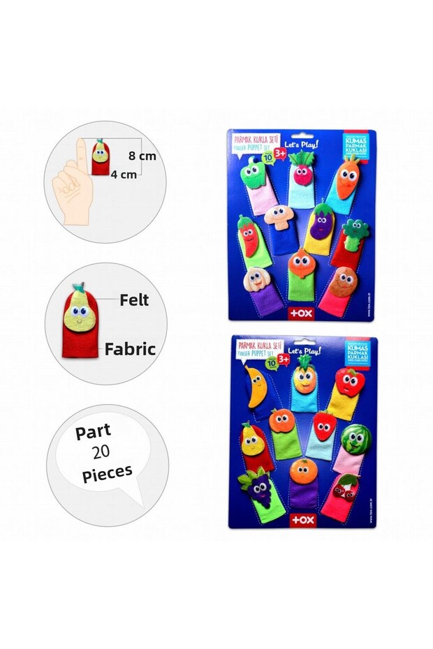 20 Pieces Fruits and Vegetables Finger Puppet Set - T104 T105 - 3