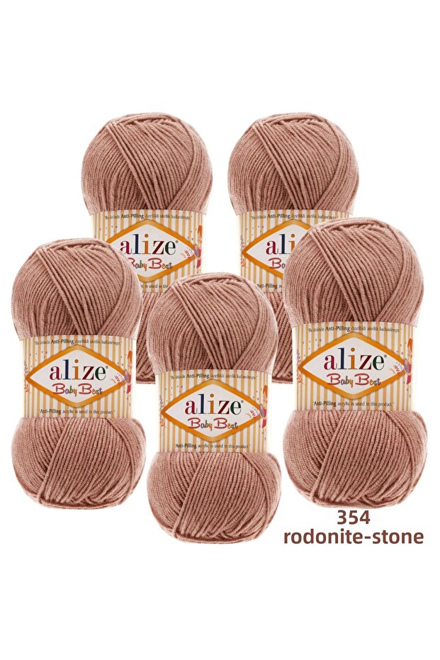 حبل الحياكة اليدوي من Alize Baby Best مكون من 5 قطع، رمز اللون: 354