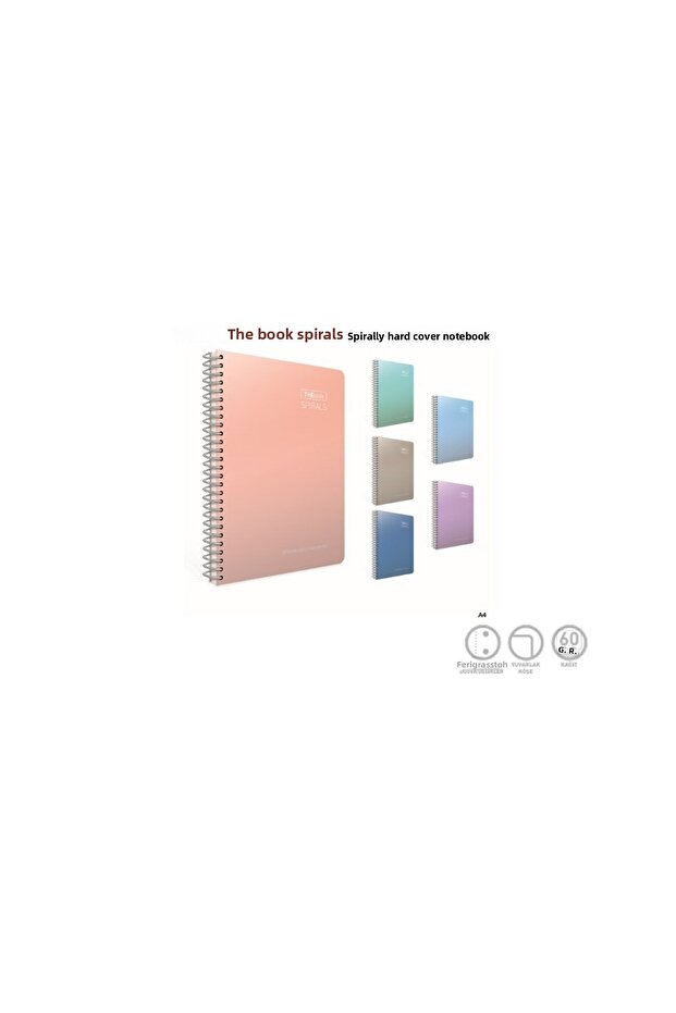 دفتر Thebook ذو الغلاف الصلب الحلزوني مقاس A4 200 ورقة مربعة