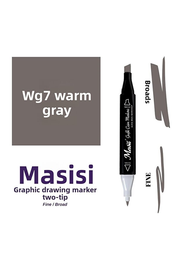 Twin Dual Tip Marker Pen WG7 Warm Gray