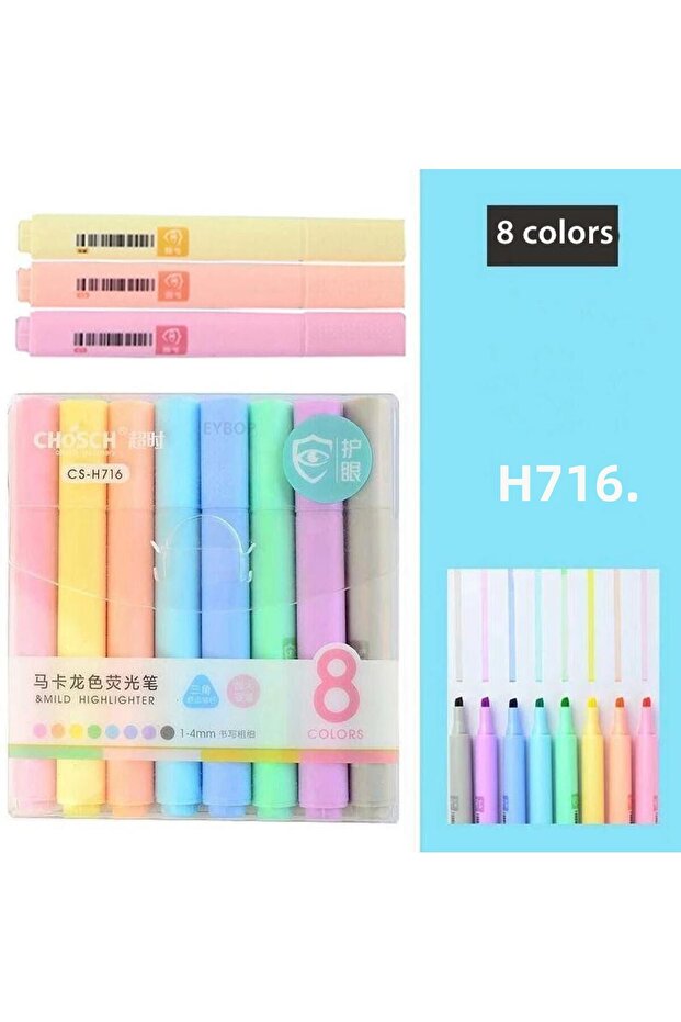 Chosch h-716 8 color pastel phosophorus pen