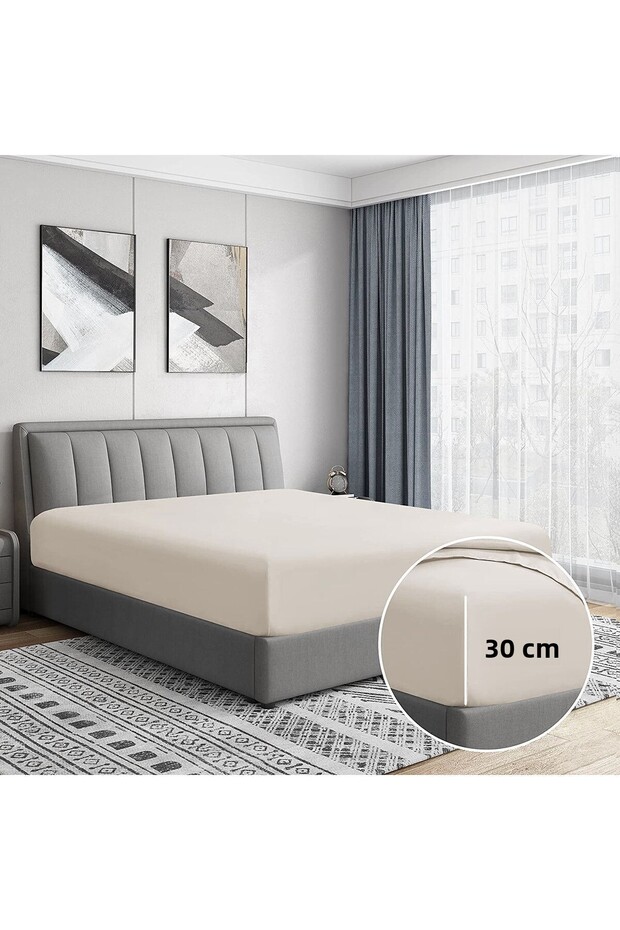 |   dres |   Jednoduchá / dvojitá elastická plachta zo 100 % prírodnej bavlny - 2