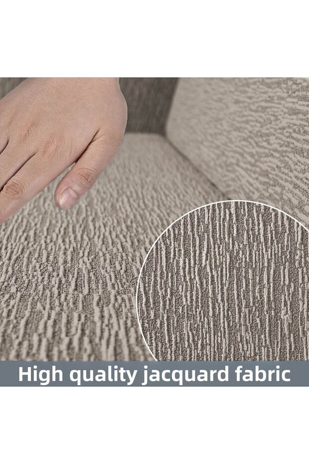 Jacquard Plain Pattern Lycra Flexible Washable Sofa Cover 3+2+1+1 Sofa Set Sofa Cover - 4