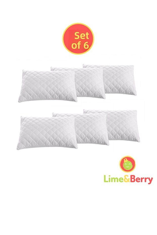 Lime&Berry Set of 6 Pillow Protectors, Quilted Patterned Pillow Covers, 50X70 cm