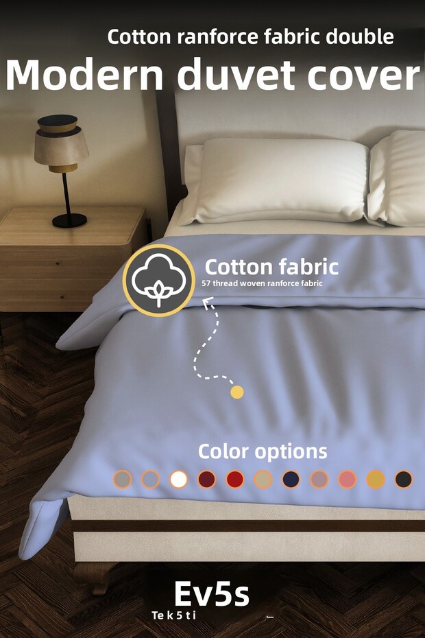 Cotton Ranforce Fabric Double Antiallergic Modern Duvet Cover Quilt Cover 240X260 cm