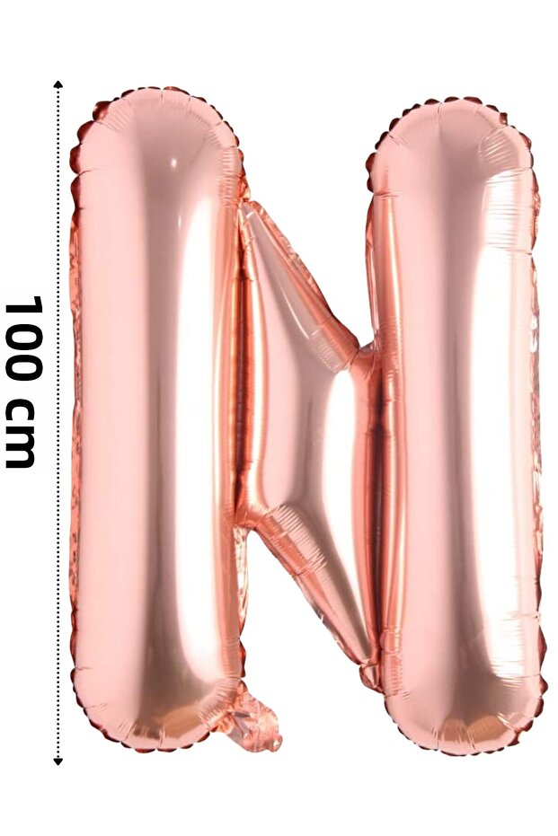 Foil Balloon Letter N Helium Balloon 100 Cm Rose Color