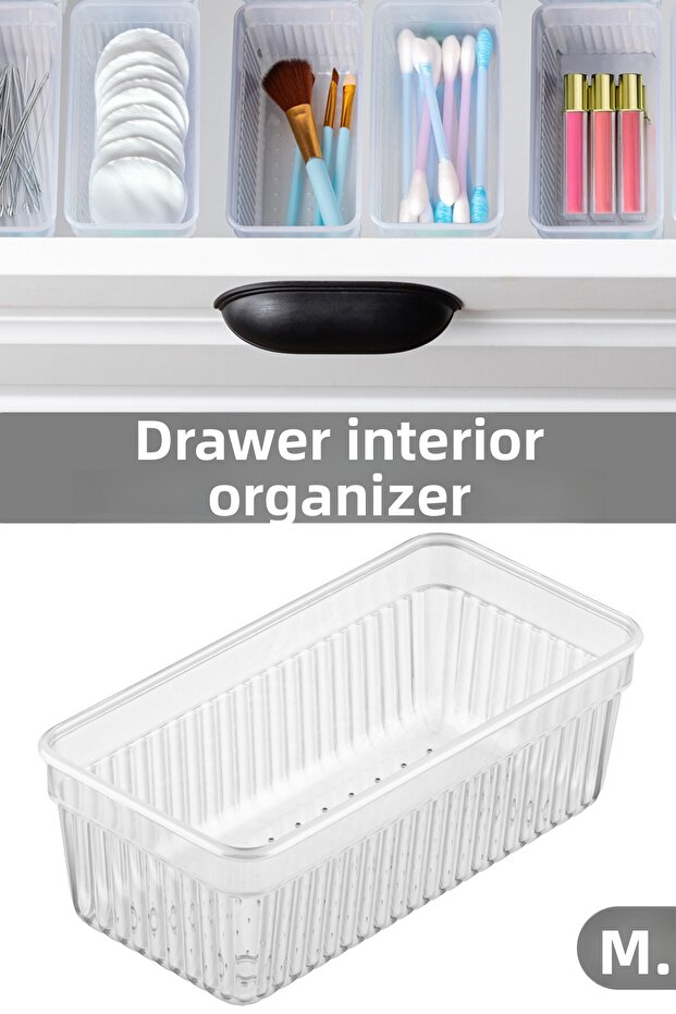 Modular Drawer Organizer - Bathroom Makeup Jewelry Organizer Office Organizer 15.3 X 7.8 cm Transparent