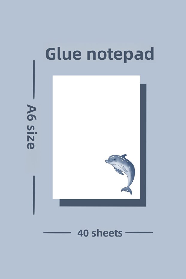 Dolphin Themed Memo Pad A6 Notebook - with Check Pluck and Glue - 5