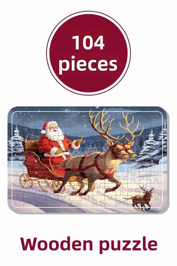 Santa Claus, Snowman, Christmas, Gift 104 Piece Puzzle