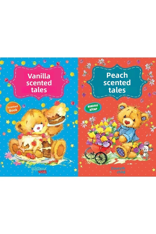 2 Book Sets - Vanilya Kokulu Masallar - Şeftali Kokulu Masallar (Scented Book)