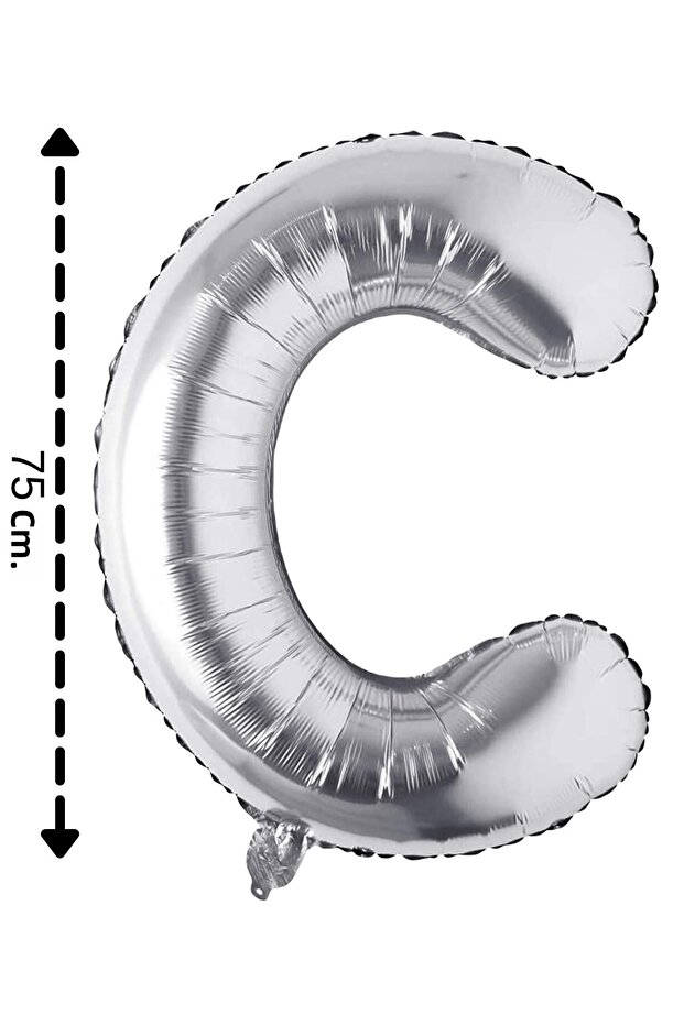 Foil Balloon Letter C Helium Balloon 32 Inch 75 Cm Silver Color