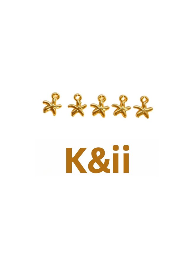 Gold Plated Swing Starfish (10X12Mm)-10 Pcs